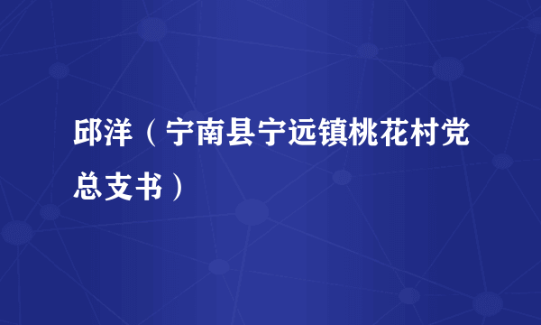 邱洋（宁南县宁远镇桃花村党总支书）