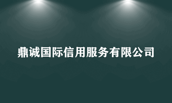 鼎诚国际信用服务有限公司