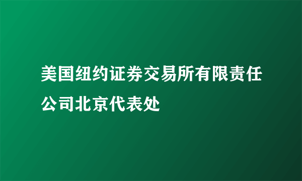 美国纽约证券交易所有限责任公司北京代表处