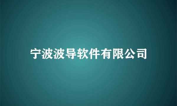 宁波波导软件有限公司