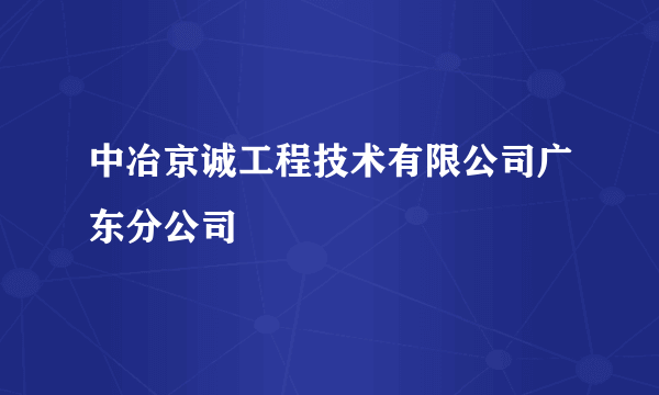 中冶京诚工程技术有限公司广东分公司