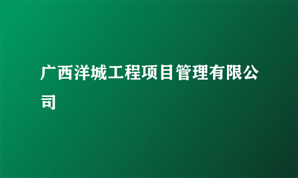 广西洋城工程项目管理有限公司