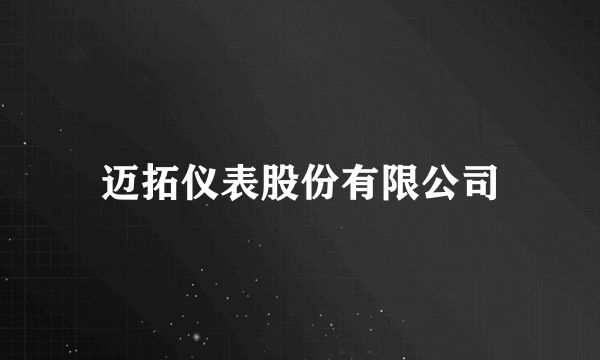 迈拓仪表股份有限公司