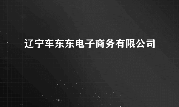 辽宁车东东电子商务有限公司