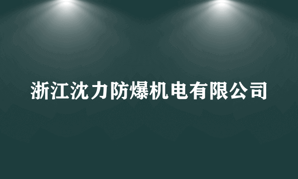 浙江沈力防爆机电有限公司