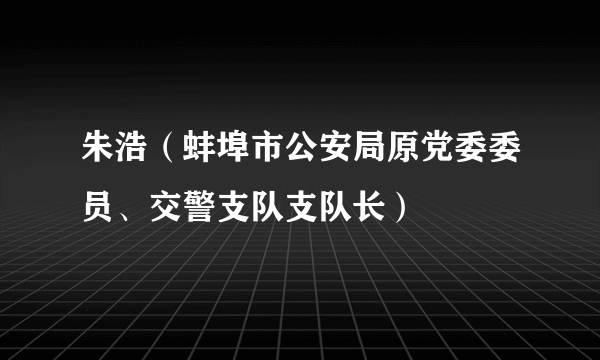 朱浩（蚌埠市公安局原党委委员、交警支队支队长）