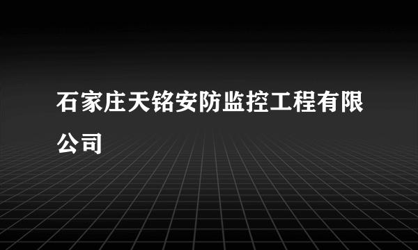 石家庄天铭安防监控工程有限公司