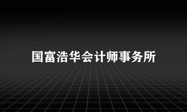 国富浩华会计师事务所