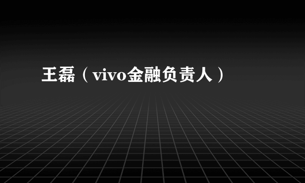 王磊（vivo金融负责人）