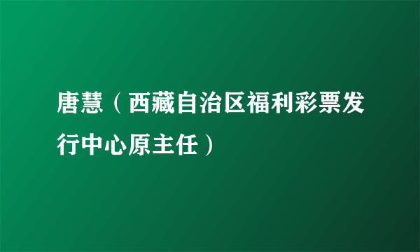 唐慧（西藏自治区福利彩票发行中心原主任）