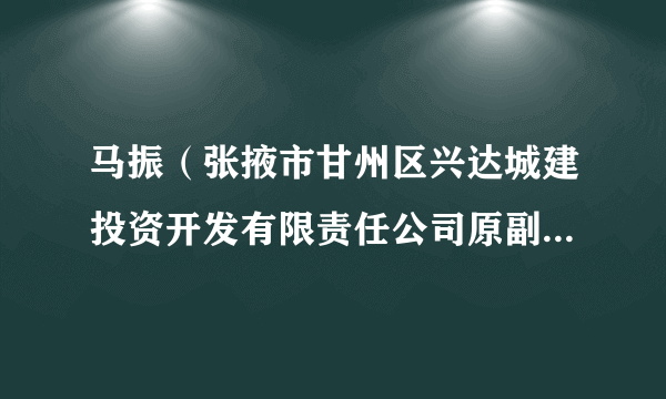 马振（张掖市甘州区兴达城建投资开发有限责任公司原副总经理）