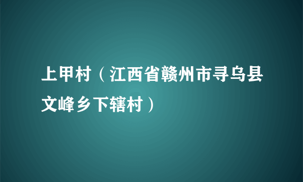 上甲村（江西省赣州市寻乌县文峰乡下辖村）