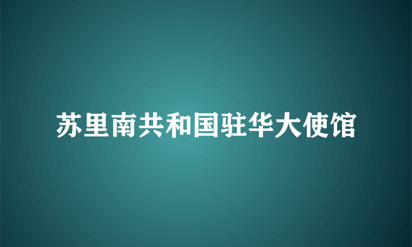 苏里南共和国驻华大使馆