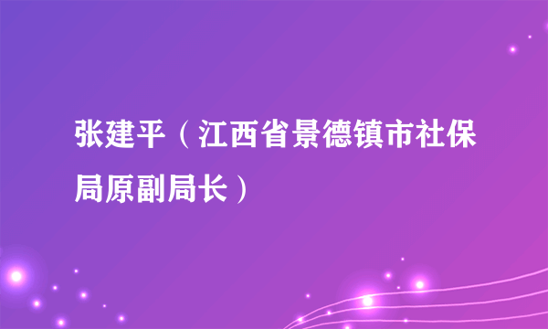 张建平（江西省景德镇市社保局原副局长）