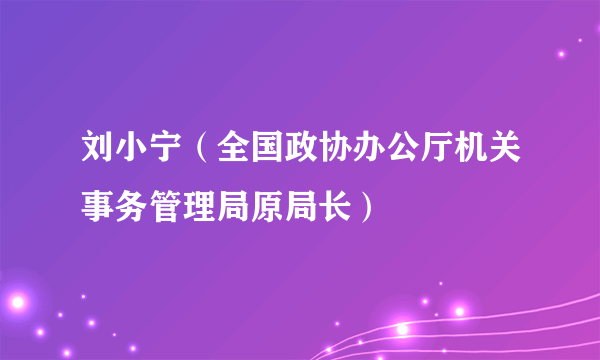 刘小宁（全国政协办公厅机关事务管理局原局长）