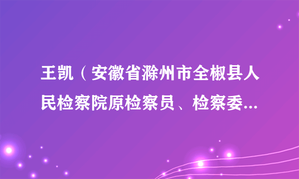 王凯（安徽省滁州市全椒县人民检察院原检察员、检察委员会原委员、原检察长）