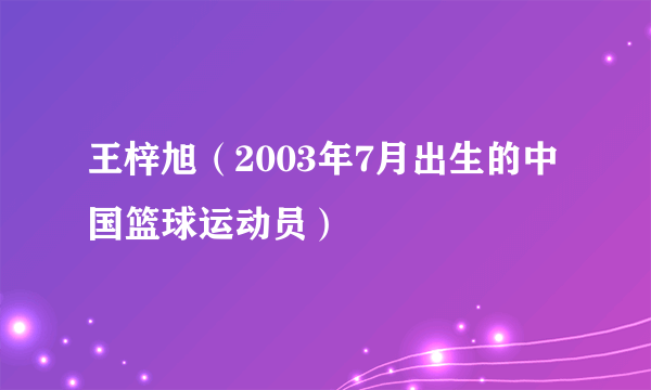 王梓旭（2003年7月出生的中国篮球运动员）