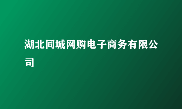 湖北同城网购电子商务有限公司