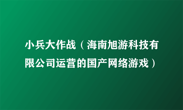 小兵大作战（海南旭游科技有限公司运营的国产网络游戏）