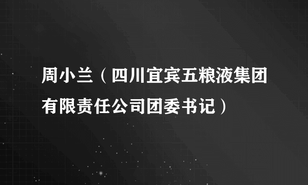 周小兰（四川宜宾五粮液集团有限责任公司团委书记）