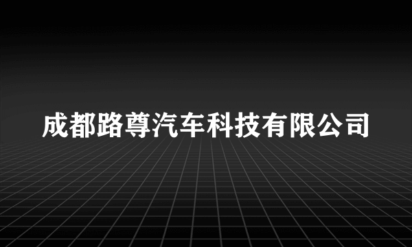 成都路尊汽车科技有限公司