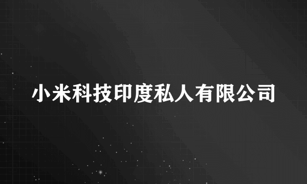 小米科技印度私人有限公司