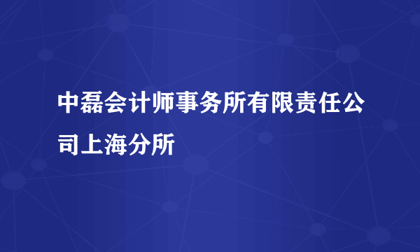 中磊会计师事务所有限责任公司上海分所