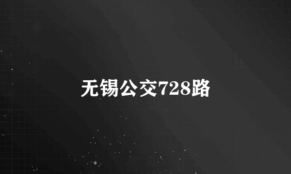 无锡公交728路