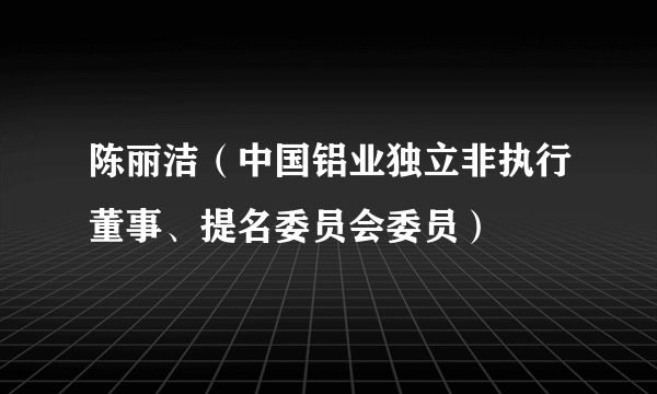 陈丽洁（中国铝业独立非执行董事、提名委员会委员）