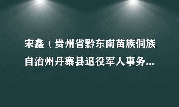 宋鑫（贵州省黔东南苗族侗族自治州丹寨县退役军人事务局副局长）