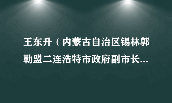 王东升（内蒙古自治区锡林郭勒盟二连浩特市政府副市长、党组成员）