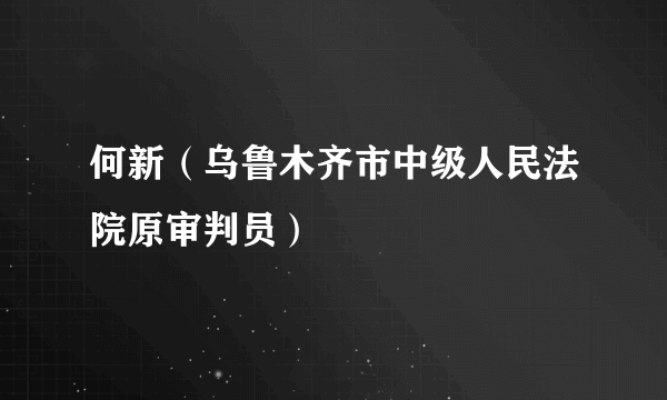 何新（乌鲁木齐市中级人民法院原审判员）