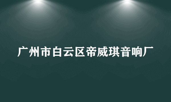 广州市白云区帝威琪音响厂