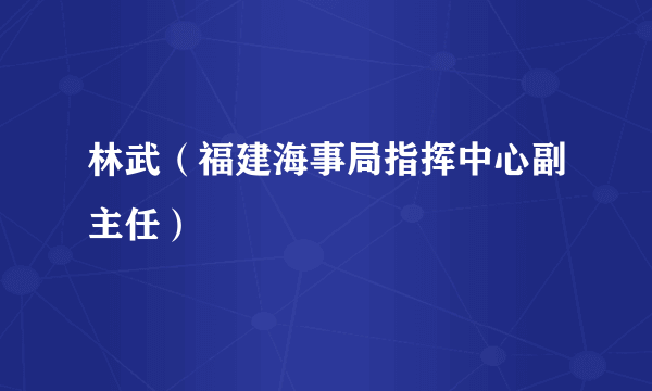 林武（福建海事局指挥中心副主任）