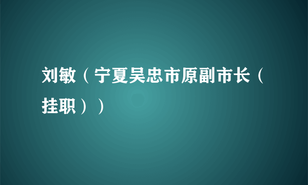 刘敏（宁夏吴忠市原副市长（挂职））