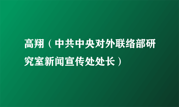 高翔（中共中央对外联络部研究室新闻宣传处处长）