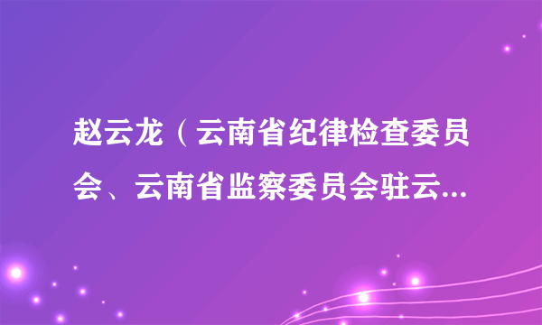 赵云龙（云南省纪律检查委员会、云南省监察委员会驻云南省民政厅纪检监察组组长）