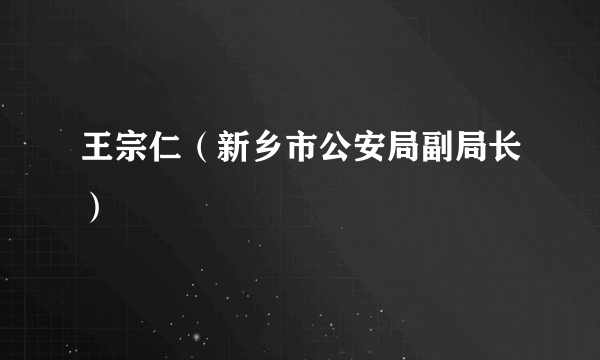 王宗仁（新乡市公安局副局长）