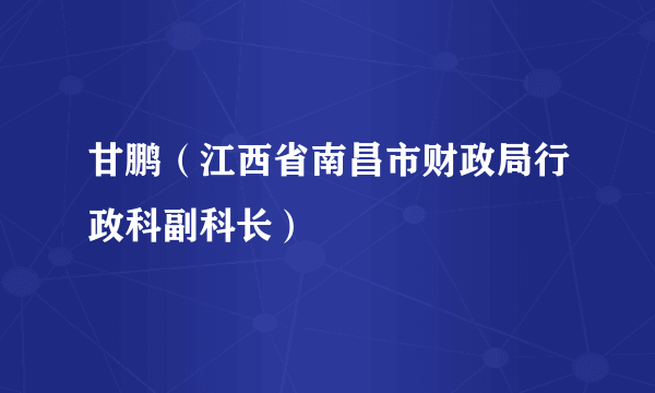 甘鹏（江西省南昌市财政局行政科副科长）