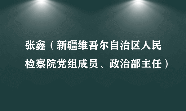 张鑫（新疆维吾尔自治区人民检察院党组成员、政治部主任）