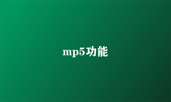 mp5功能