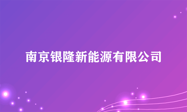 南京银隆新能源有限公司