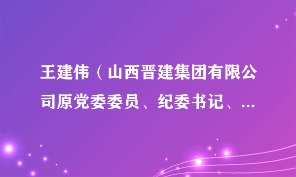 王建伟（山西晋建集团有限公司原党委委员、纪委书记、工会主席、董事会董事）