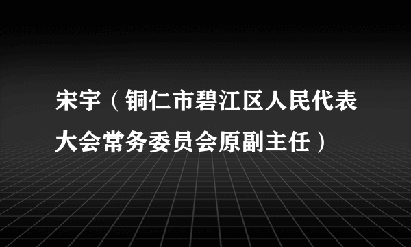 宋宇（铜仁市碧江区人民代表大会常务委员会原副主任）