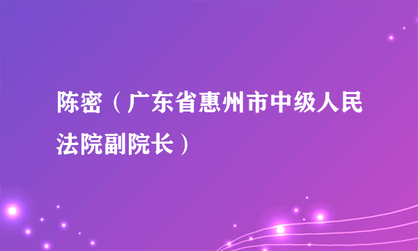 陈密（广东省惠州市中级人民法院副院长）