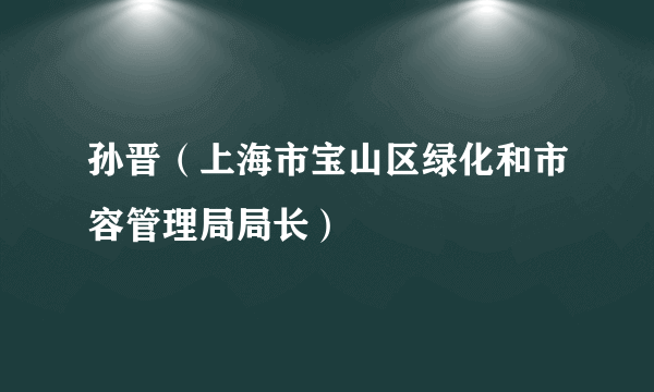 孙晋（上海市宝山区绿化和市容管理局局长）