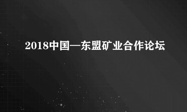 2018中国—东盟矿业合作论坛