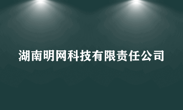 湖南明网科技有限责任公司