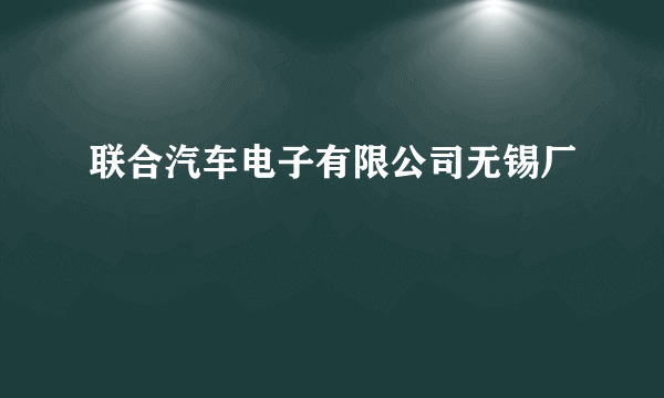 联合汽车电子有限公司无锡厂