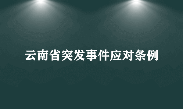 云南省突发事件应对条例